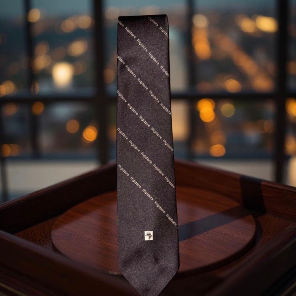 OOAK Vintage Frigidaire The President Poly/Silk Blend Brown Tie  One of a Kind